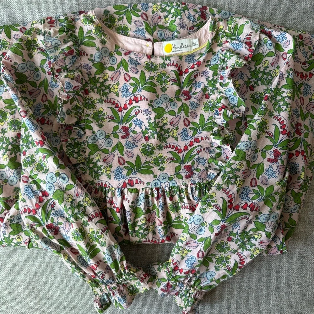 Girls Mini Boden Wildflower Tiered Dress - Picture 7 of 7